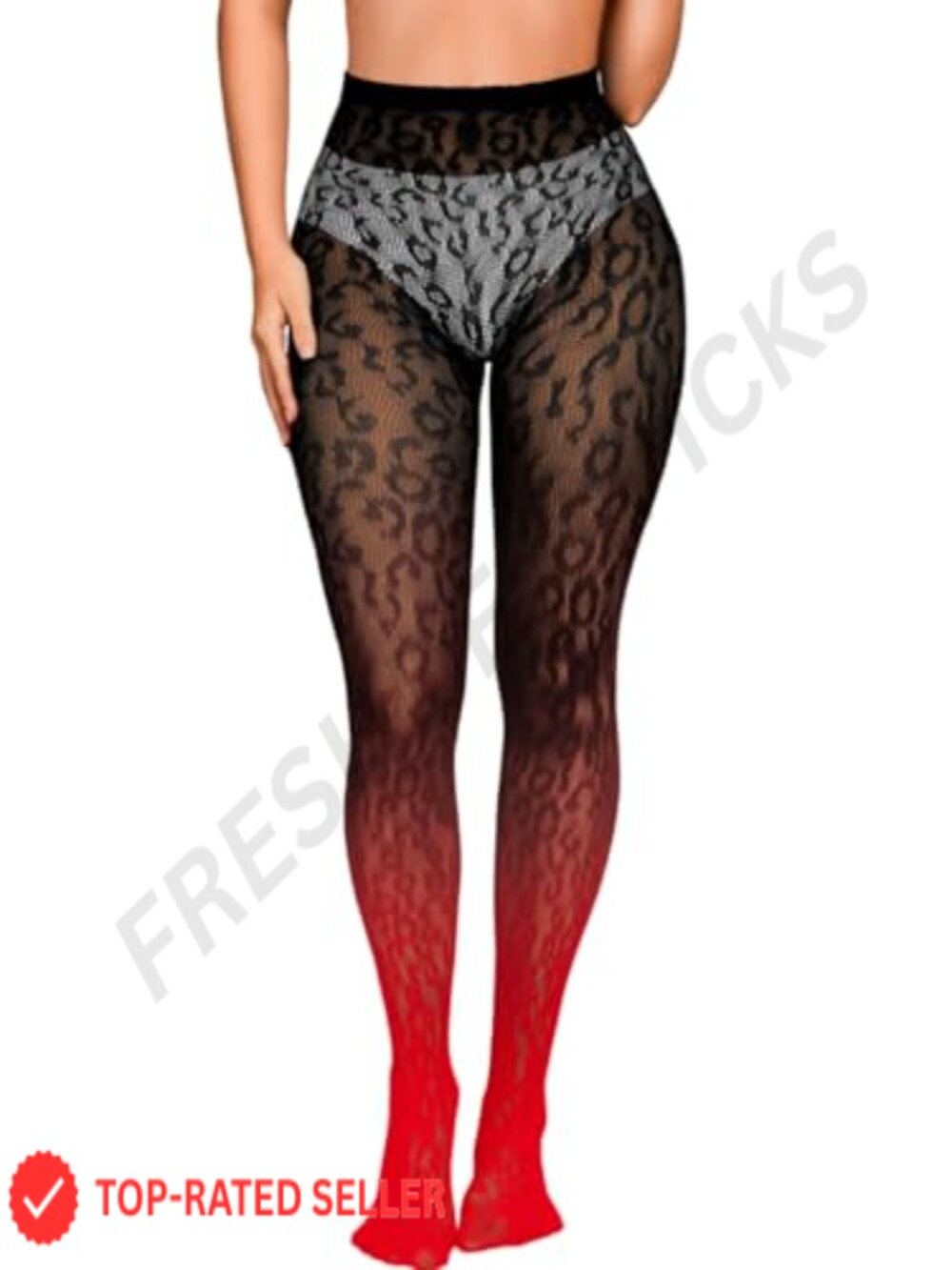 Leopard Print Lace Tights Sheer Fishnet Pantyhose Club Rave Outfit